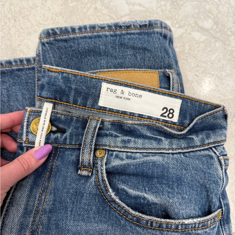 Rag & Bone Wren High Rise Slim Straight